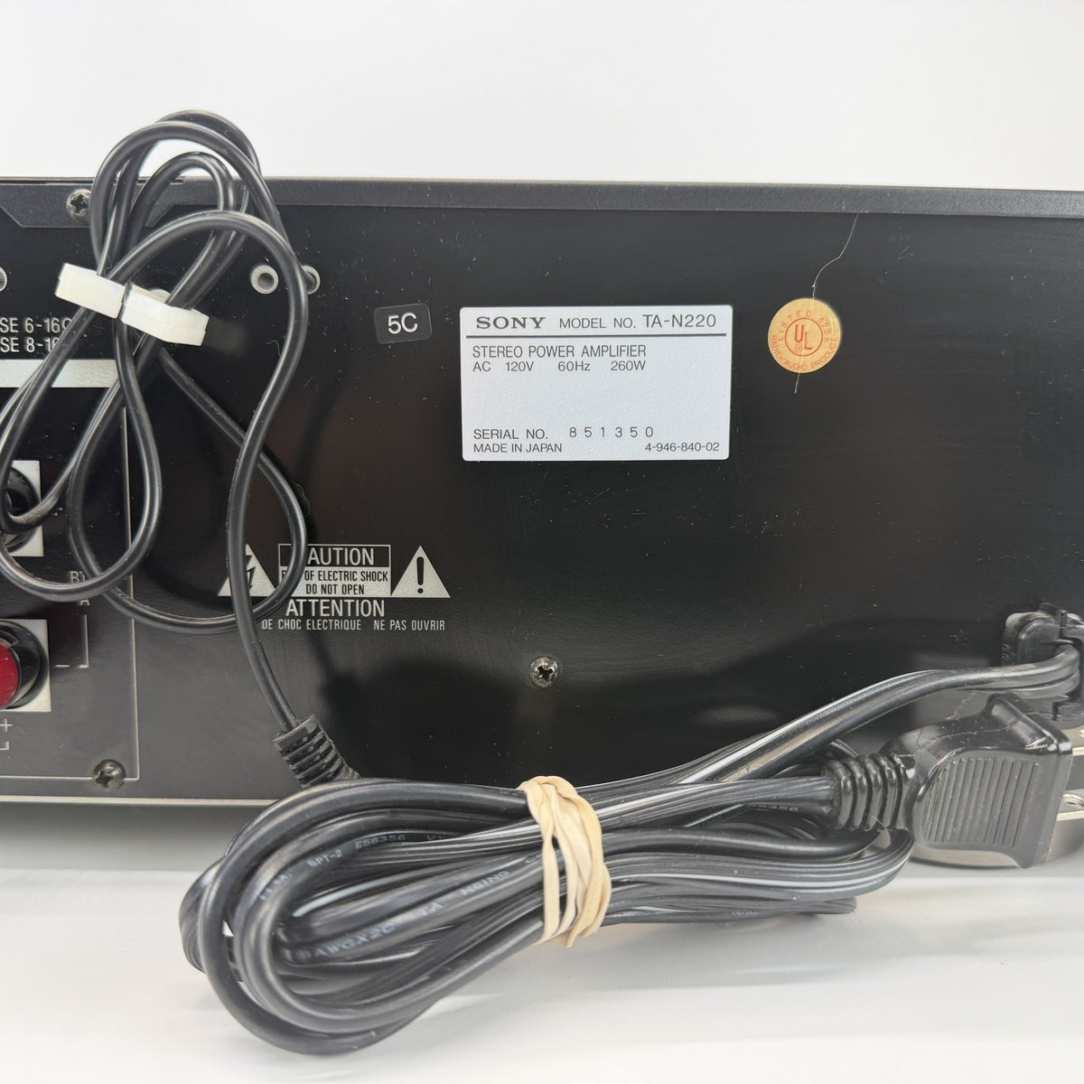 Sony TA-N220 Multi Channel Power Amplifier Wood Side Panels Works as intended