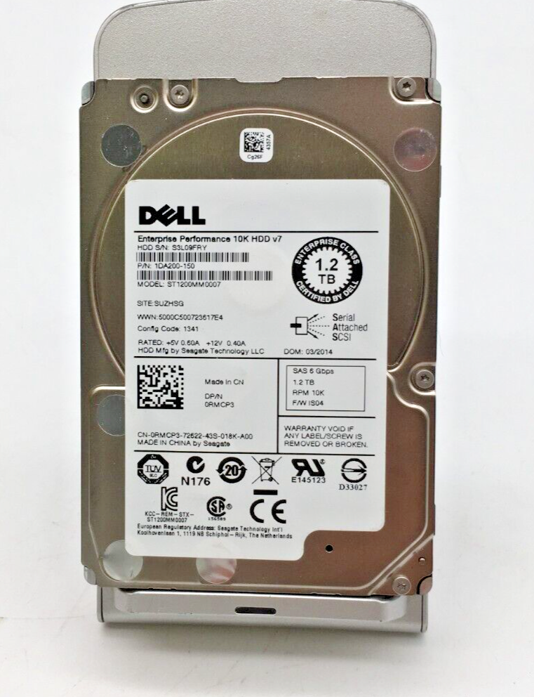 Dell Enterprise 1.2TB 2.5" SAS 10K Drive st1200mm0007