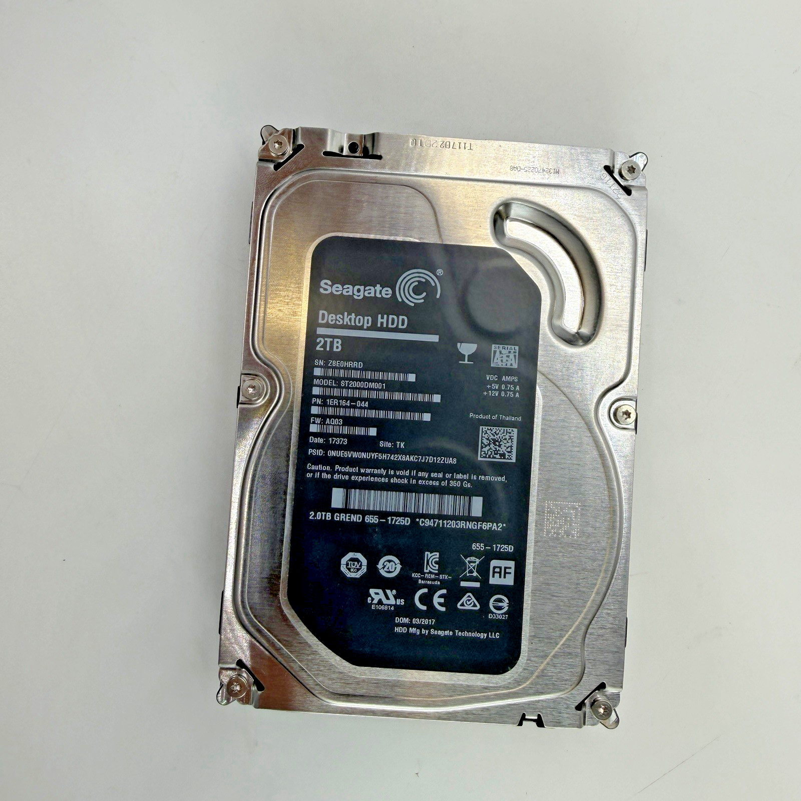 SEAGATE ST2000DM001 2TB SATA DESKTOP HARD DRIVE