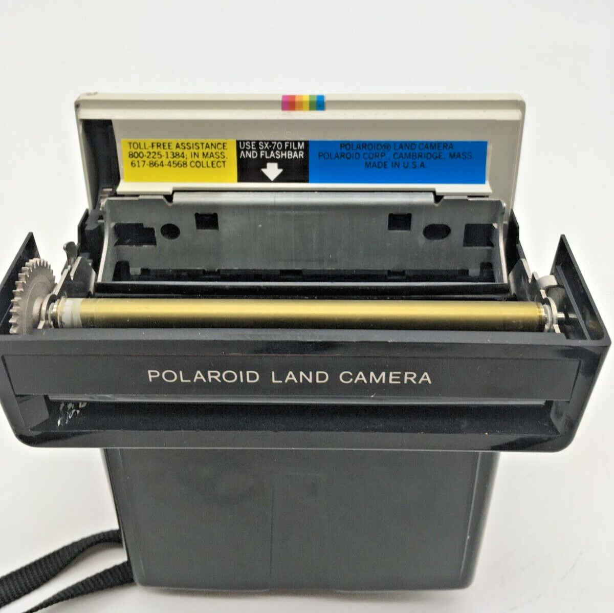 Vintage Polaroid Land Camera One Step Rainbow Stripe Strap