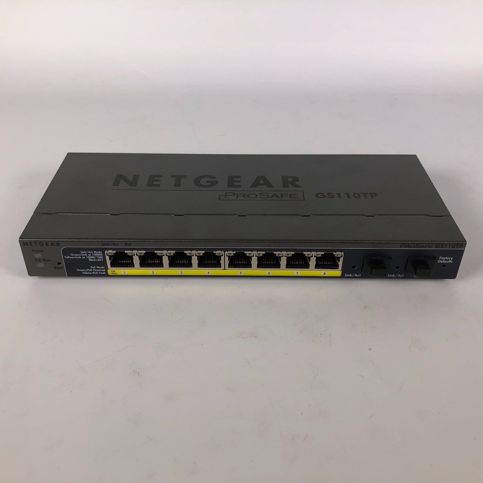 Netgear ProSafe GS110TP 8x Power over Ethernet Gigabit Smart Switch - No Adapter